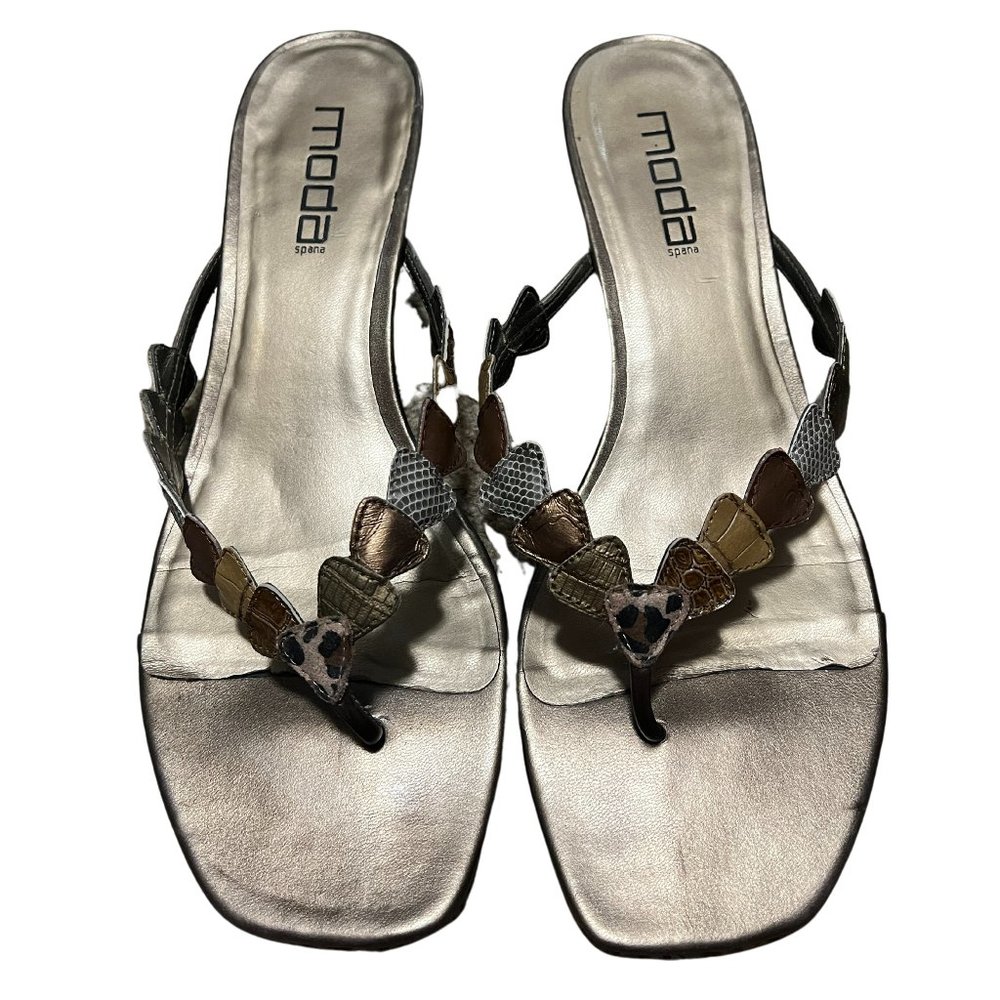 Moda Spana Women's Size 12 Bronze/Animal Print Sandals